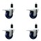 Service Caster 3.5'' SS Solid Poly Swivel 1-3/8'' Expanding Stem Caster Set Total Lock Brake, 4PK SCC-SSEXTTL20S3514-SPUS-138-4 - alternate 1